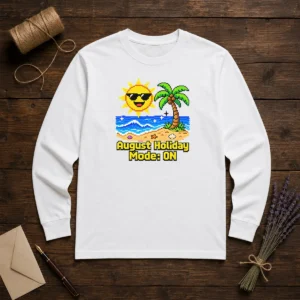 Awesome August Holiday Pixel Vacation Mode Long Sleeve Shirt