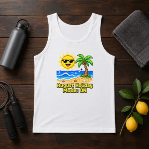 Awesome August Holiday Pixel Vacation Mode Tank Top
