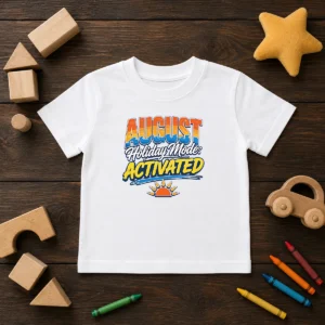 Awesome August Holiday Typography For Summer Vibes Kids T-Shirt