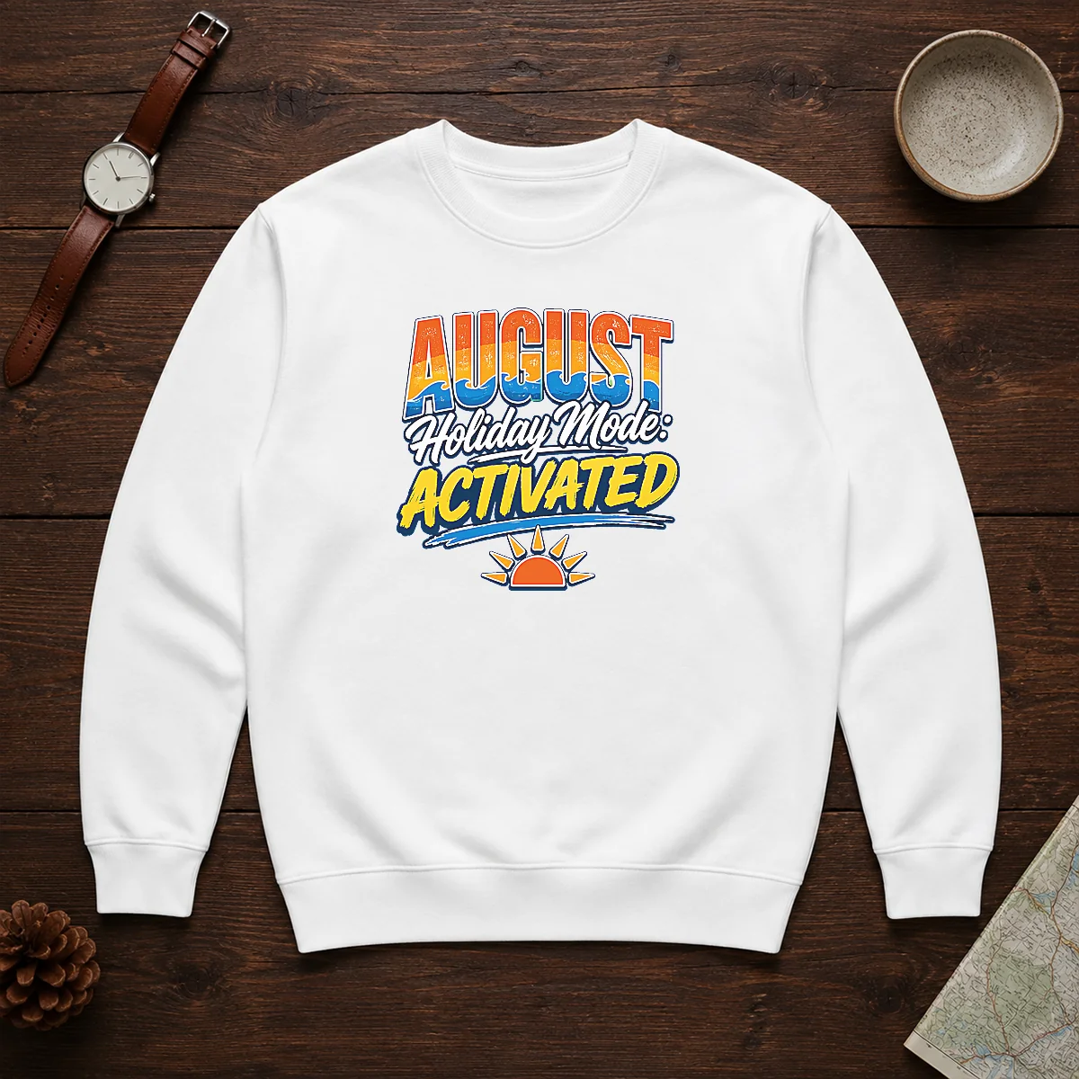 Awesome August Holiday Typography For Summer Vibes Sweater