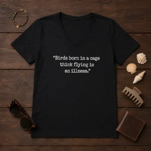 Awesome Birds Bron In Cage V-Neck Shirt
