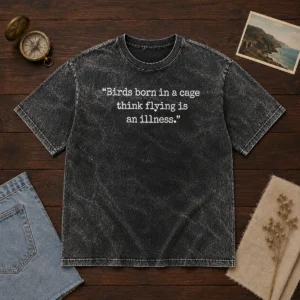 Awesome Birds Bron In Cage Washed T-Shirt