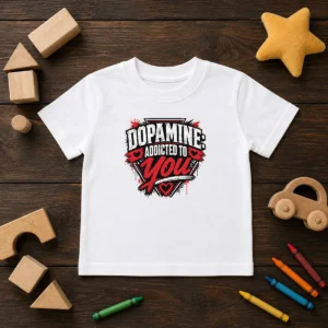 Awesome Dopamine Addicted To You Streetwear Typography Kids T-Shirt