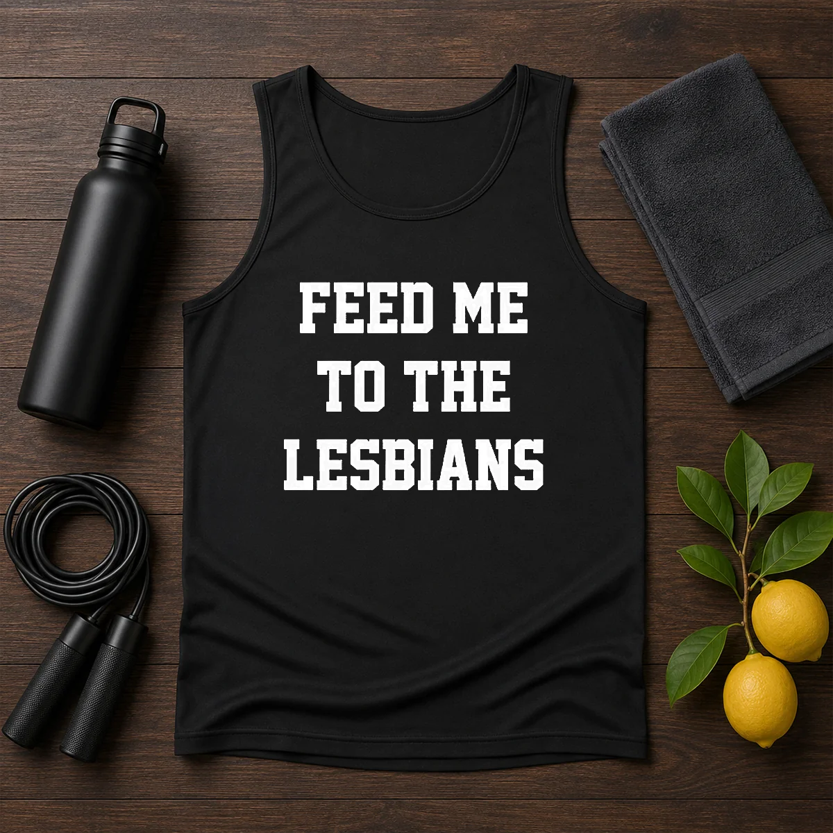 Awesome Feed Me To The Lesbians Lesbian Slogan Tank Top