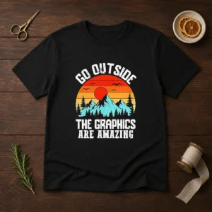 Awesome Go Outside The Graphics Are Amazing Retro Mountain Sunset