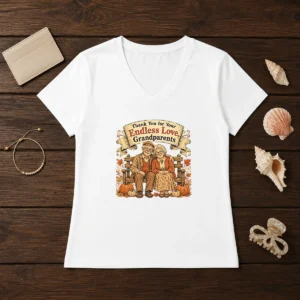 Awesome Grandparents Day Vintage Gratitude Family V-Neck Shirt