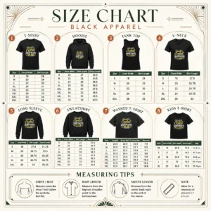 Size chart for Awesome Grandparents Day Worlds Coolest Club Vector with measurements in inches and cm