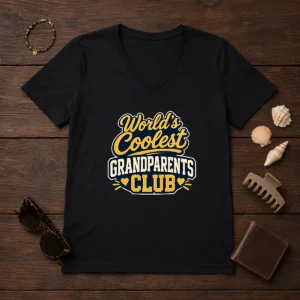 Awesome Grandparents Day Worlds Coolest Club Vector V-Neck Shirt