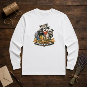 Awesome Jimothy Trash Panda Funny Humor Vector Long Sleeve Shirt with vibrant graphic print on comfortable cotton fabric