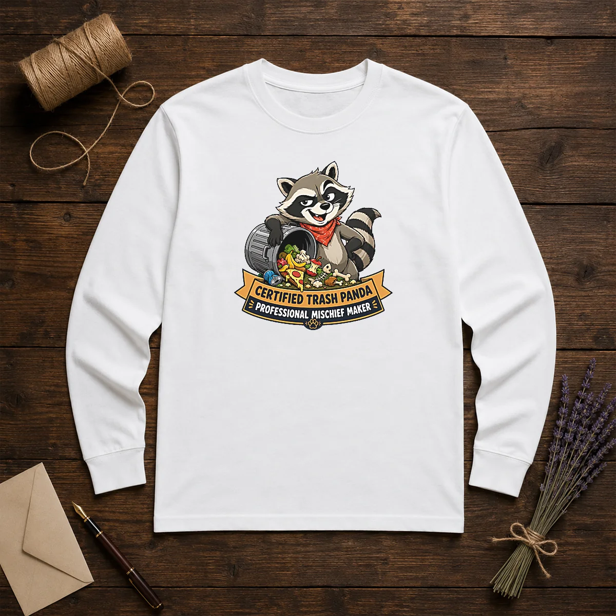 Awesome Jimothy Trash Panda Funny Humor Vector Long Sleeve Shirt with vibrant graphic print on comfortable cotton fabric