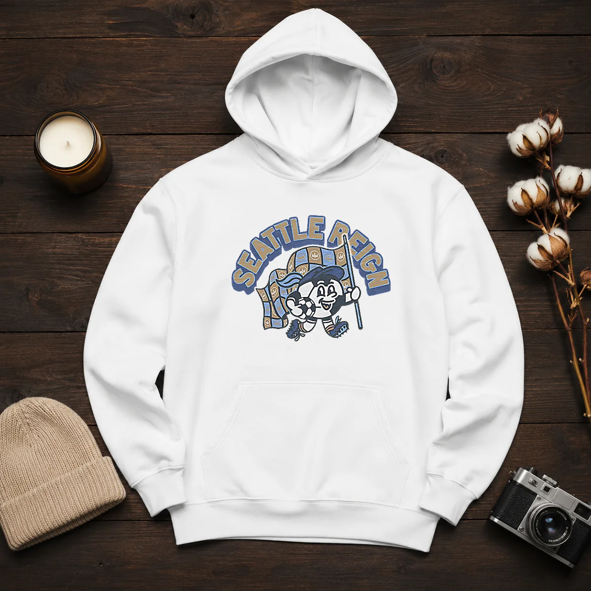 Awesome Kid'S Seattle Reign Soccer Player Blue Hoodie