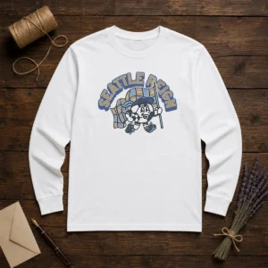 Awesome Kid'S Seattle Reign Soccer Player Blue long sleeve shirt for kids with soccer player graphic