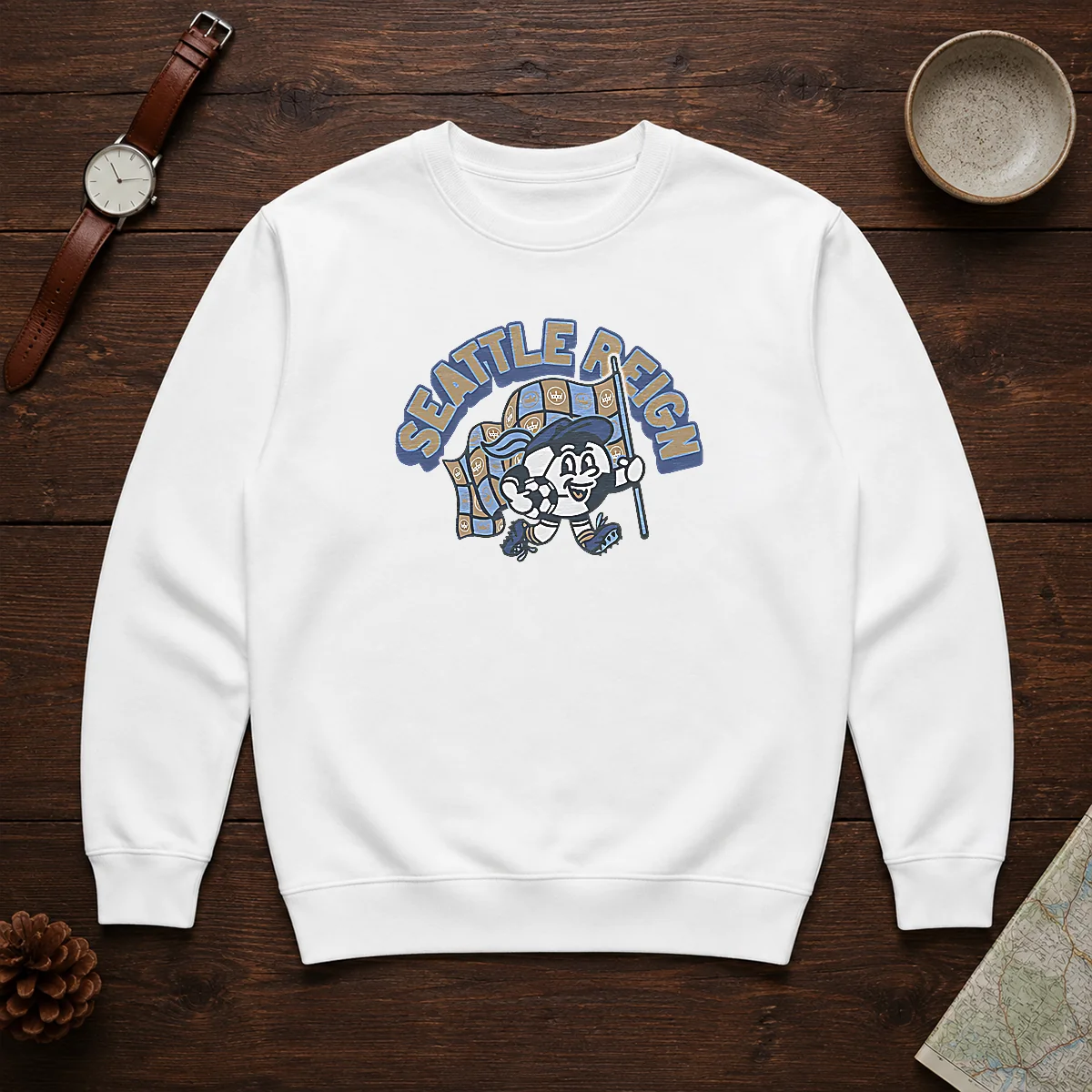 Awesome Kid'S Seattle Reign Soccer Player Blue Sweater