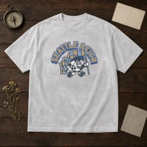Awesome Kid'S Seattle Reign Soccer Player Blue Washed T Shirt featuring soft, vintage-washed fabric and vibrant blue color