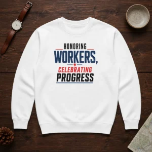 Awesome Labour Day Celebration Honoring Workers Minimalist Sweater in dark color, crewneck style, long sleeves