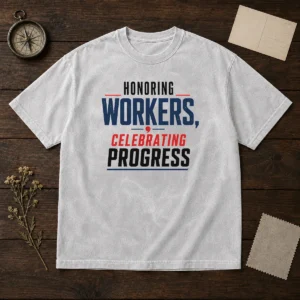 Awesome Labour Day Celebration Honoring Workers Minimalist Washed T Shirt in soft cotton fabric with subtle vintage wash