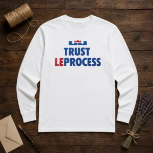 Awesome Lebron James Philadelphia 76ers Trust The Process NBA Basketball long sleeve shirt in navy blue, front view