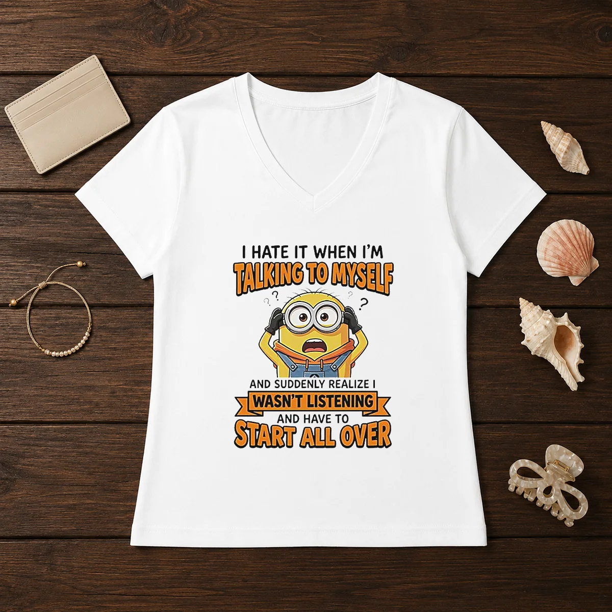 Awesome Minion Despicable Me I Hate V-Neck Shirt Awesome Minion Despicable Me I Hate V-Neck Shirt