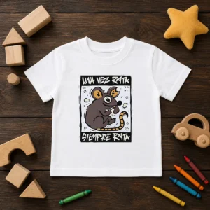 Awesome Mouse Eating Cheese Una Vez Rata Siempre Rata Rat Funny Kids T-Shirt