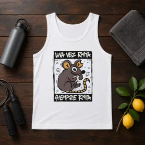 Awesome Mouse Eating Cheese Una Vez Rata Siempre Rata Rat Funny Tank Top