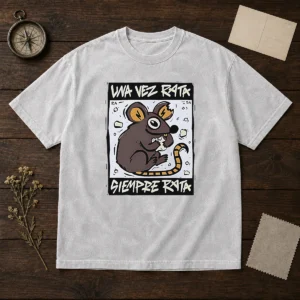 Awesome Mouse Eating Cheese Una Vez Rata Siempre Rata Rat Funny Washed T-Shirt