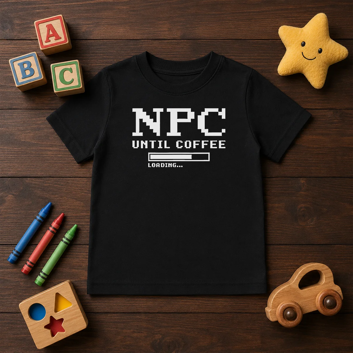 Awesome NPC Until Coffee Loading Gamer Caffeine Kids T-Shirt