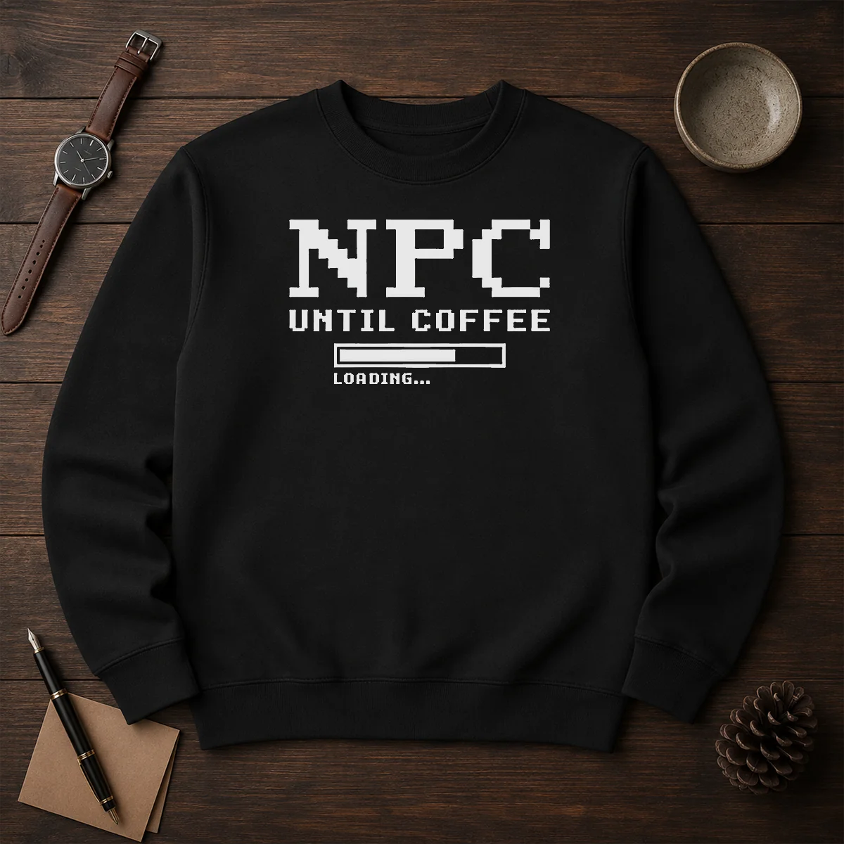 Awesome NPC Until Coffee Loading Gamer Caffeine Sweater