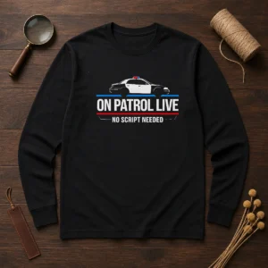 Awesome On Patrol Live Apparel Police Car No Script Needed Long Sleeve Shirt
