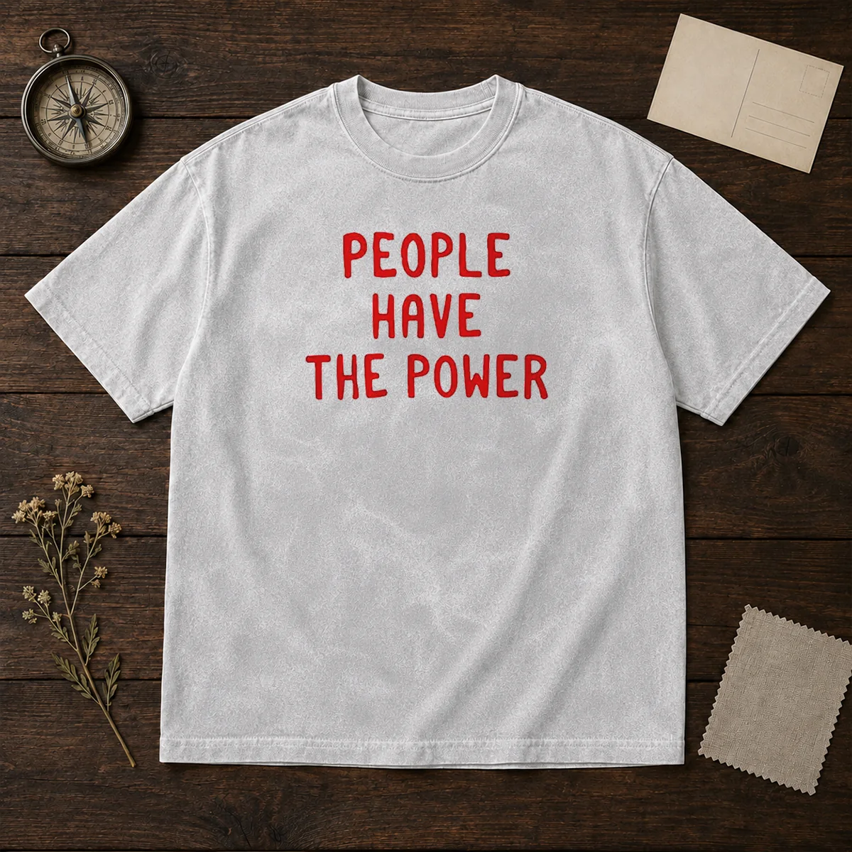 Awesome People Have The Power Patti Smith Song Lyrics Protest Movement Washed T Shirt in soft cotton fabric with vintage look