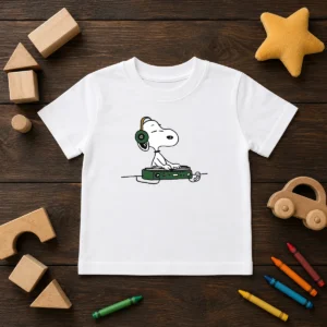 Awesome Snoopy Peanuts Playing DJ Kids T-Shirt