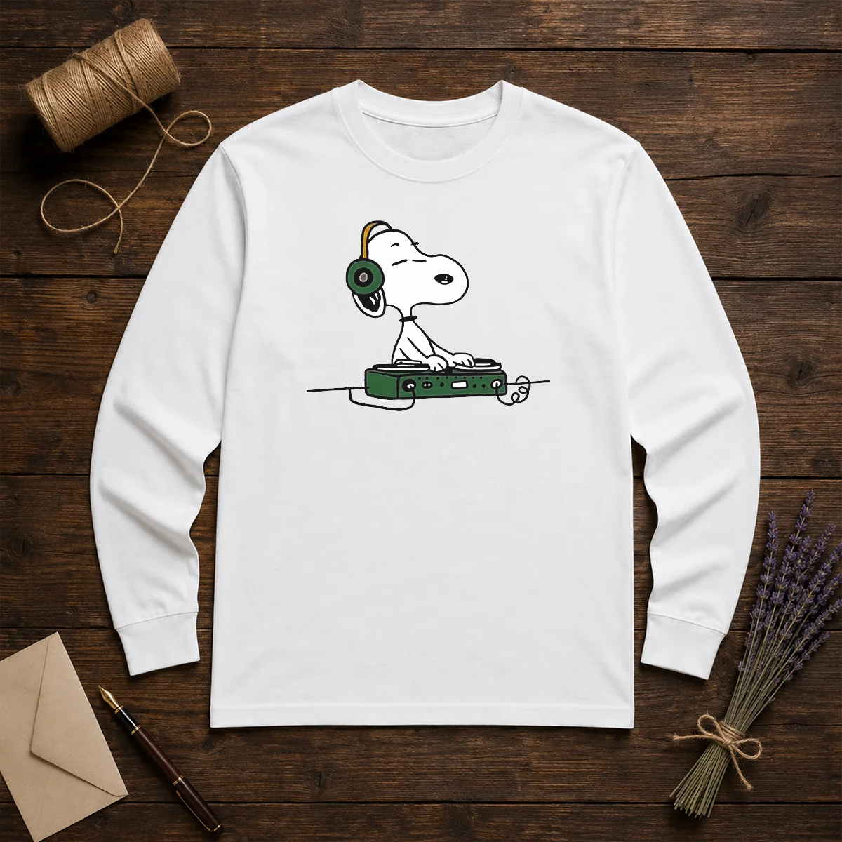 Awesome Snoopy Peanuts Playing DJ Long Sleeve Shirt