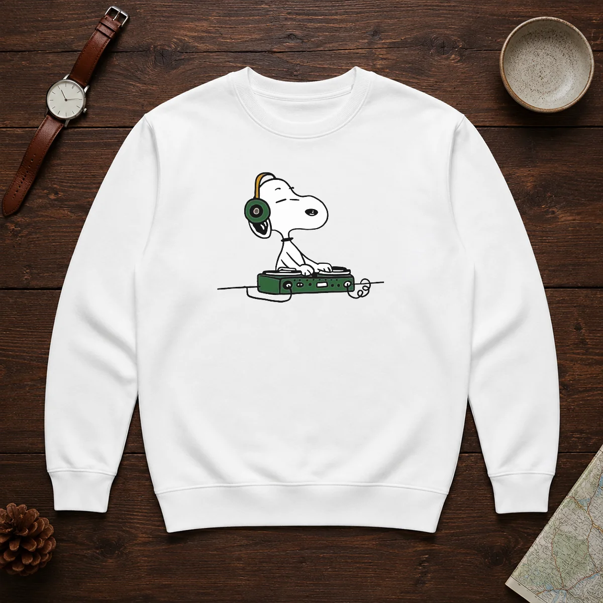 Awesome Snoopy Peanuts Playing DJ Sweater