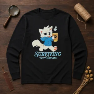 Awesome Surviving Not Thriving Furry Long Sleeve Shirt