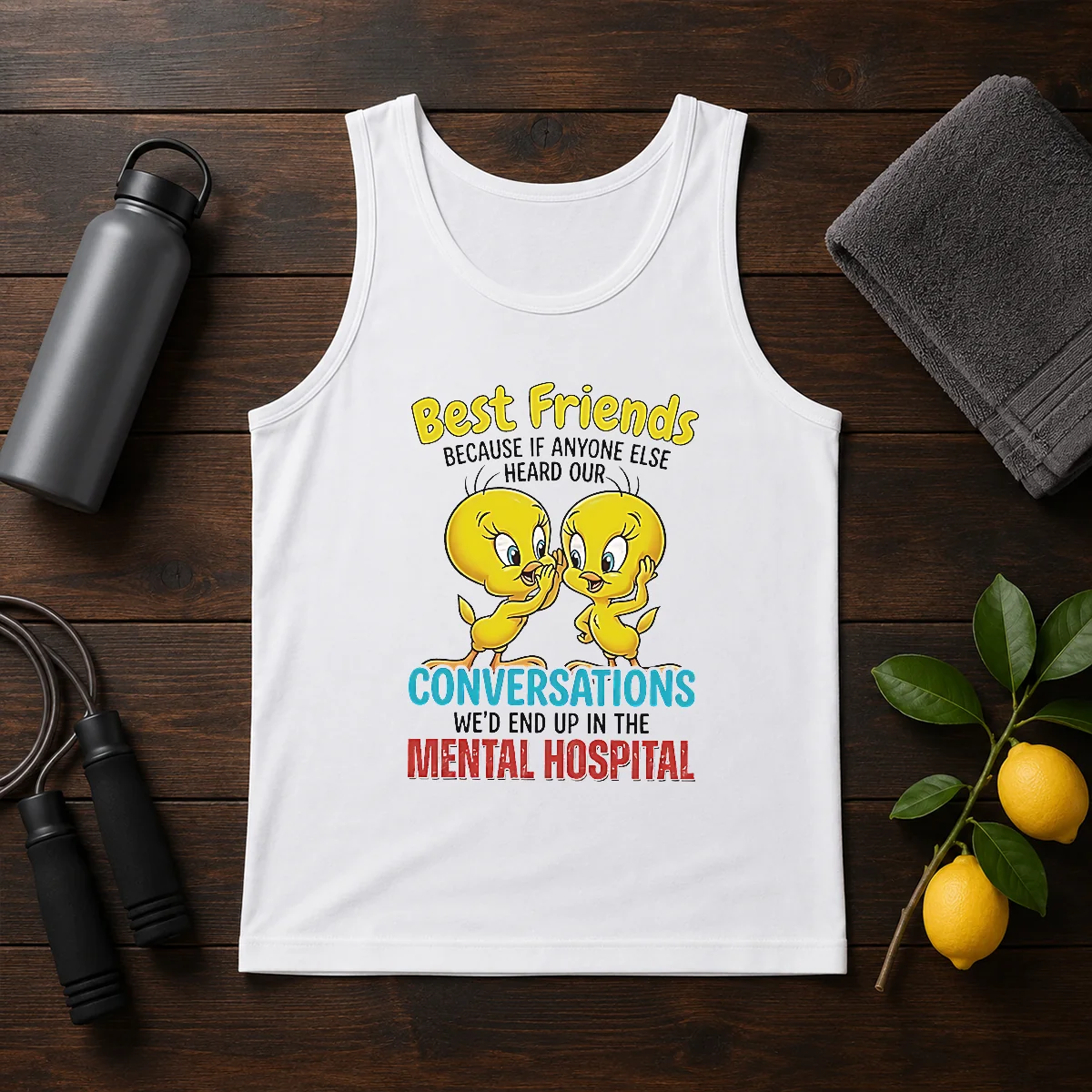 Awesome Tweety Because If Anyone Else Heard Our Conversations Mental Hospital Tank Top