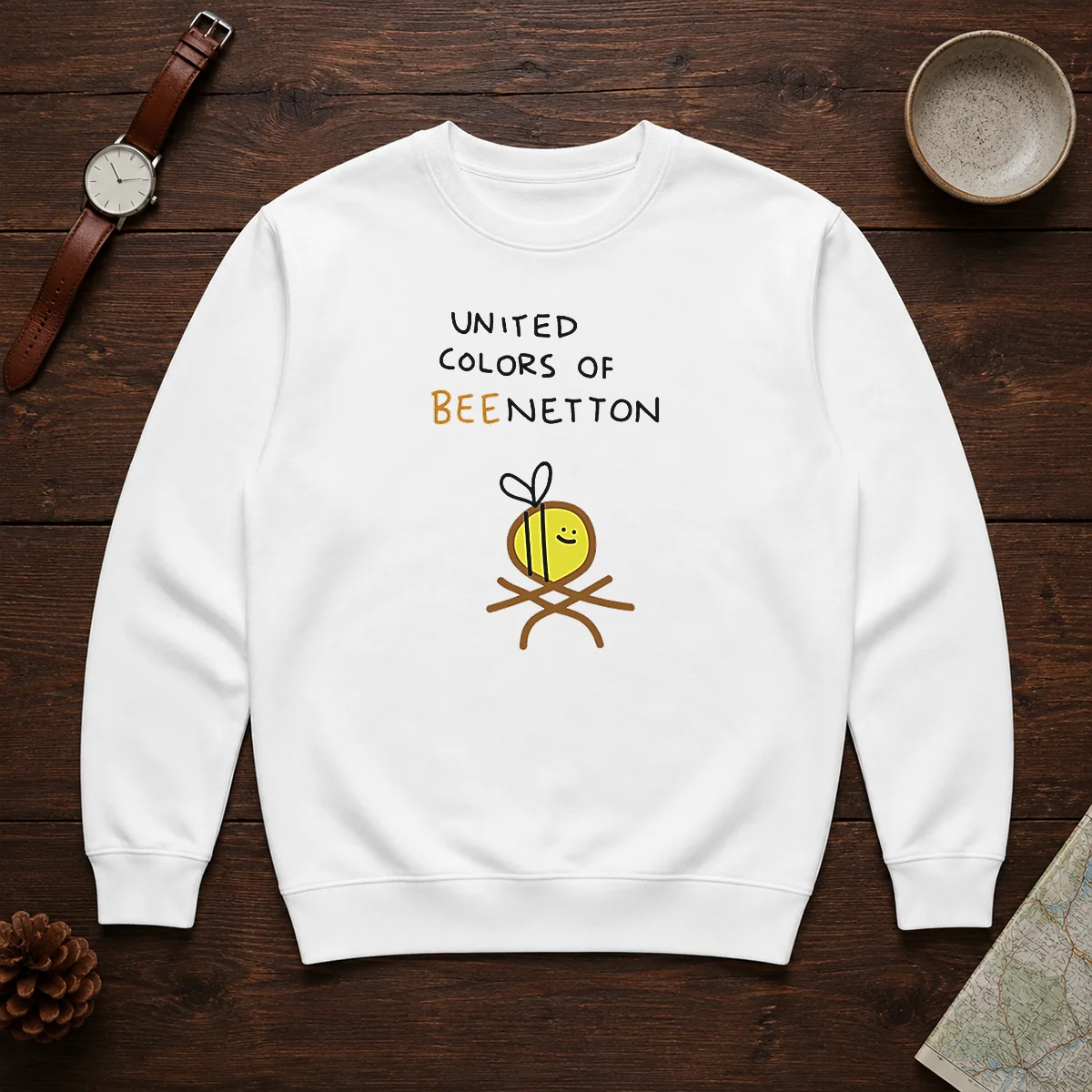 Awesome United Colors Of Bee Netton Bee Logo Sweater