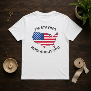 Awesome United States I'M Staying How About You Patriotic American Flag