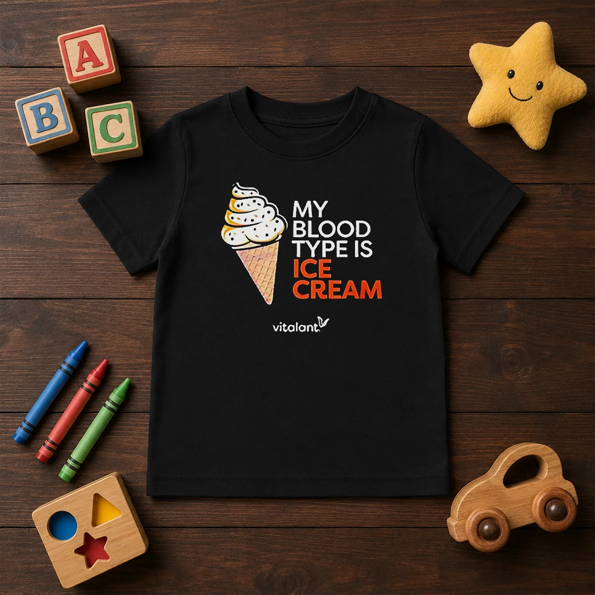 Awesome Vitalant My Blood Type Is ICE Cream Kids T-Shirt
