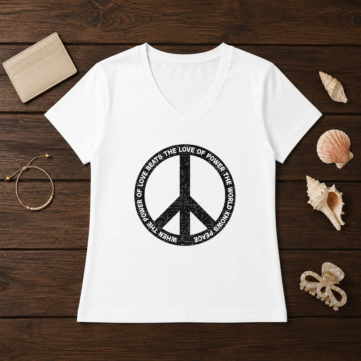 Awesome When The Power Love Beats V-Neck Shirt Awesome When The Power Love Beats V-Neck Shirt