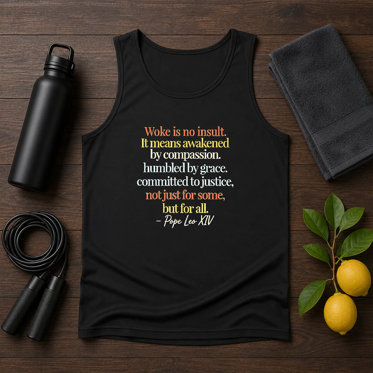 Awesome Woke Is No Insult Pope Leo XIV Quote Tank Top