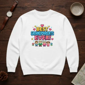 Funny Best Grandparents Ever Pixel For Family Love Sweater