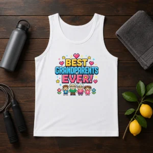 Funny Best Grandparents Ever Pixel For Family Love Tank Top