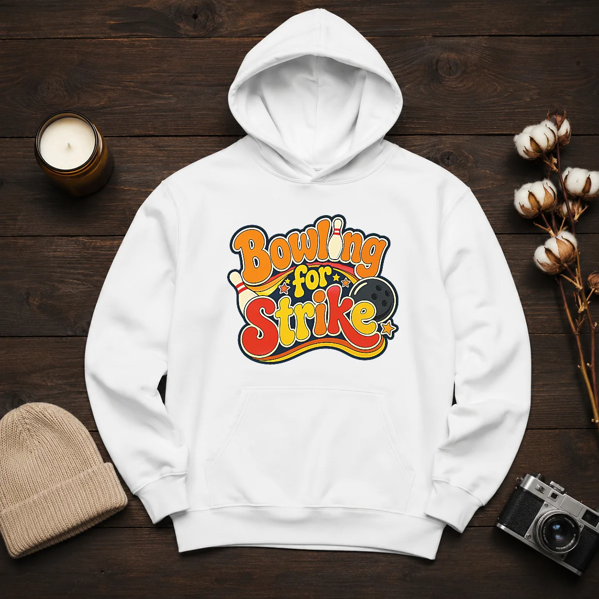 Funny Bowling For Strike Groovy Retro Hoodie