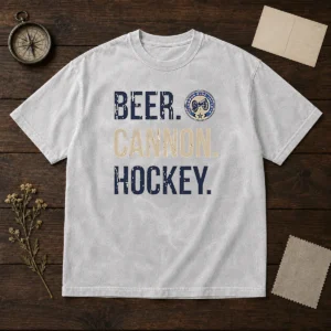 Funny Columbus Blue Jackets Beer Cannon Hockey Washed T-Shirt