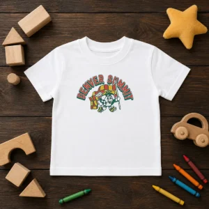 Funny Denver Summit Mascot Soccer Ball Character Kids T-Shirt