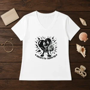 Funny Dopamine Addicted To You Silhouette Love V-Neck Shirt