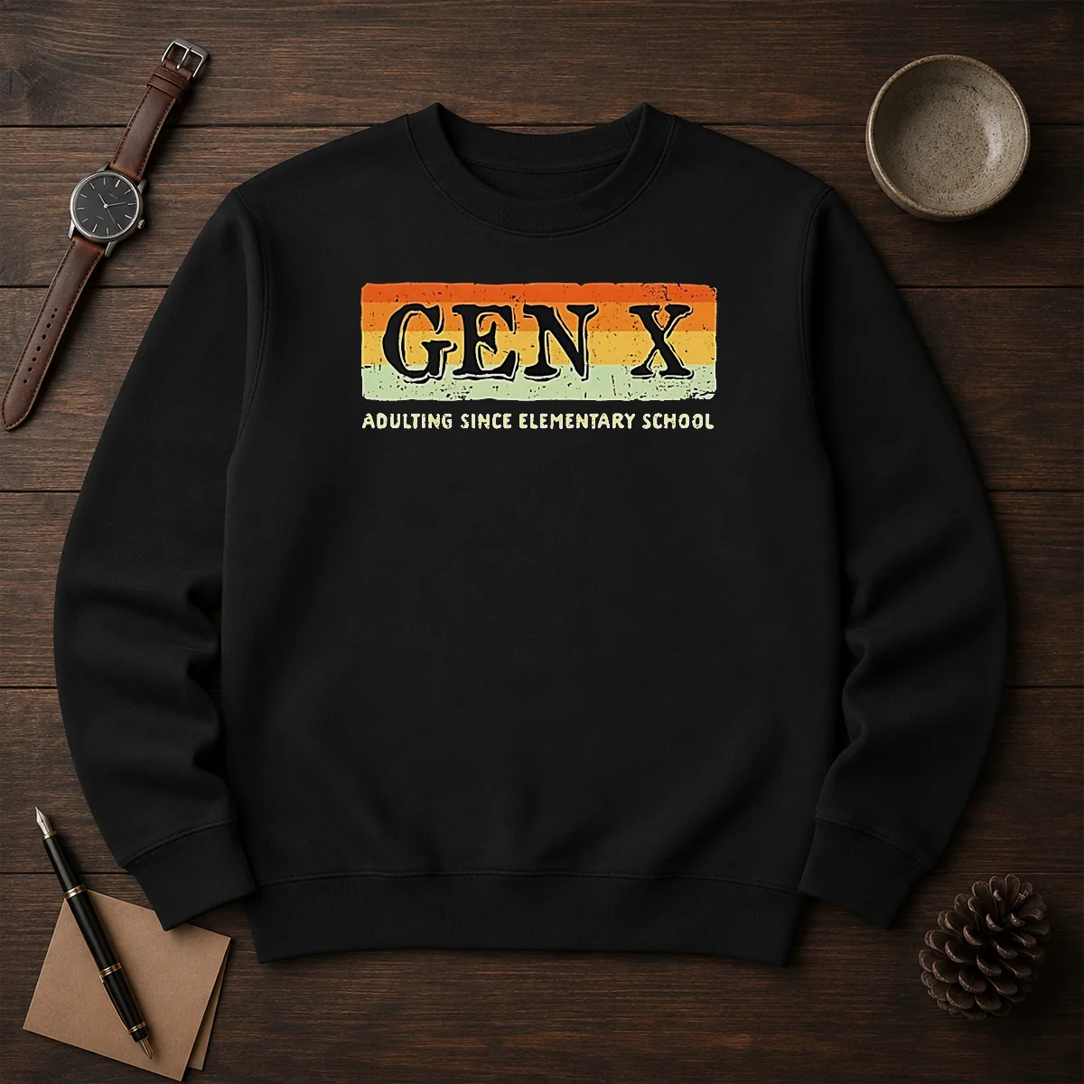 Funny Gen X Adulting Since Elementary School Sweater