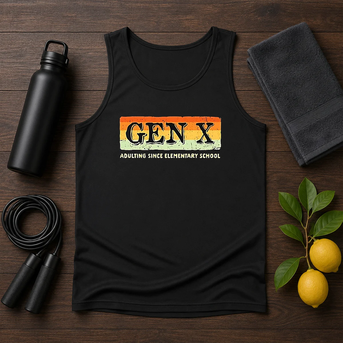 Funny Gen X Adulting Since Elementary School Tank Top