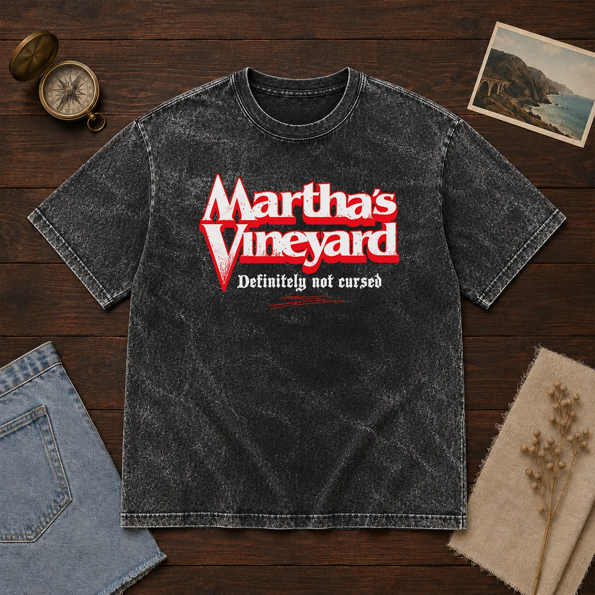 Funny Marthas Vineyard Washed T-Shirt