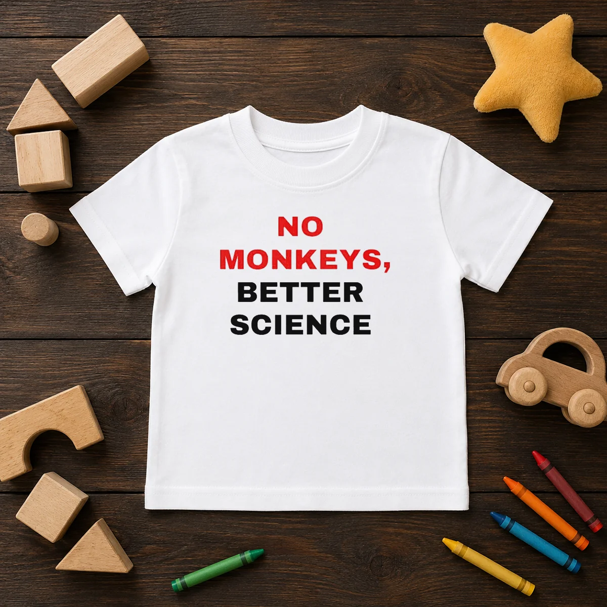 Funny Peta No Monkeys Better Science Kids T-Shirt