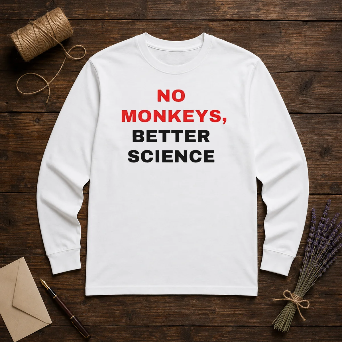Funny Peta No Monkeys Better Science Long Sleeve Shirt